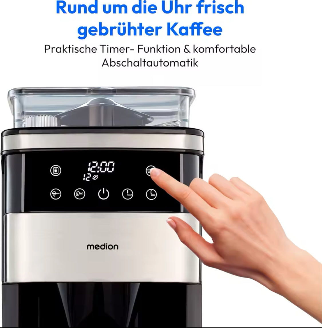 ☕ MEDION Kaffeemaschine mit Mahlwerk & Glaskanne – Frischer Kaffeegenuss auf Knopfdruck! 🔥
