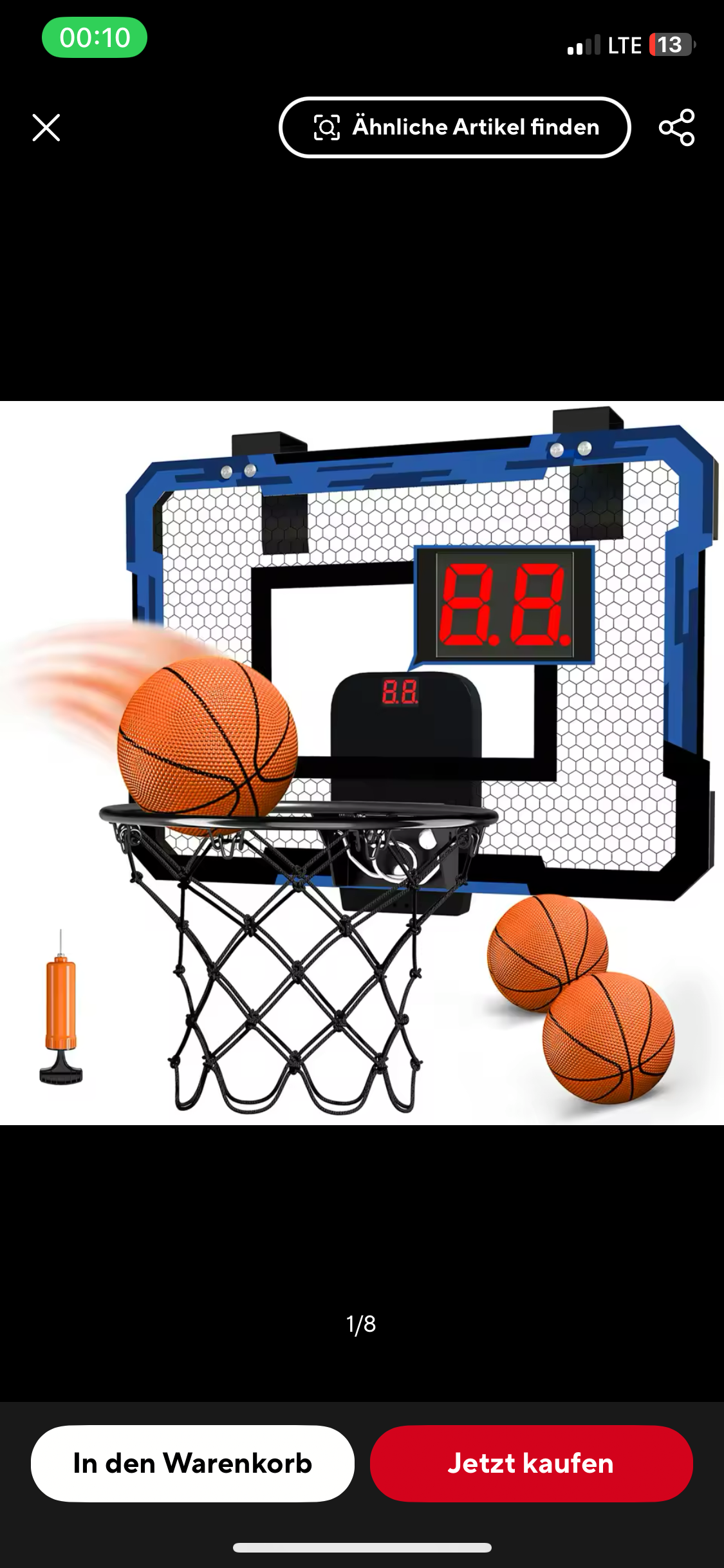 🏀 Kinder Basketball-Set – Spaß & Bewegung für drinnen und draußen! 🎯