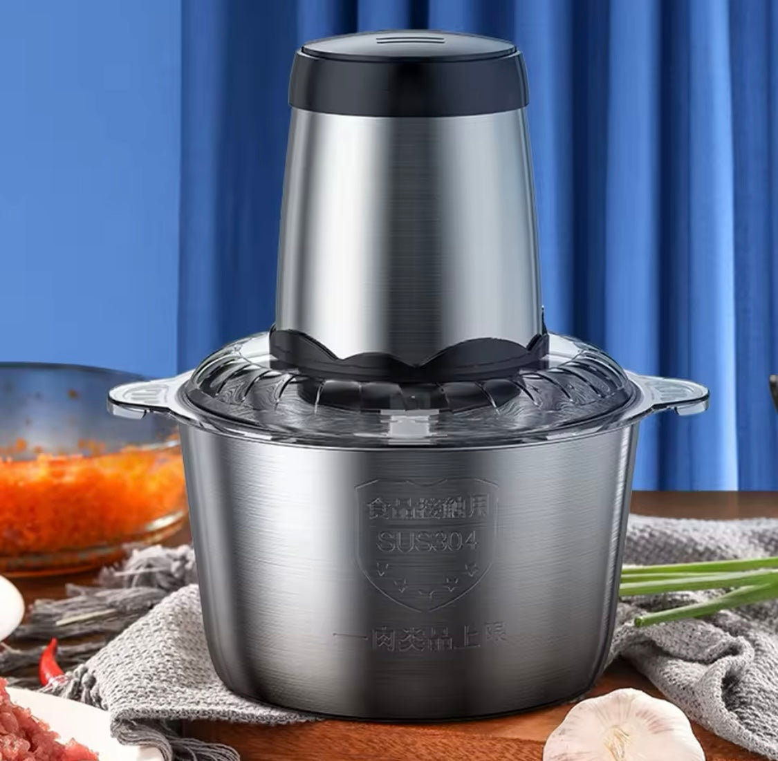 Elektrischer Fleischwolf 3L – Hochleistungs-Mixer aus Edelstahl 🍖