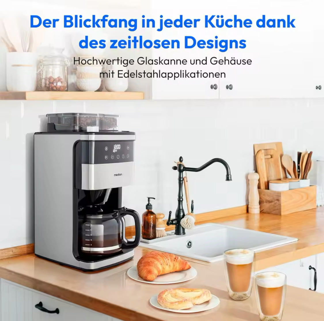 ☕ MEDION Kaffeemaschine mit Mahlwerk & Glaskanne – Frischer Kaffeegenuss auf Knopfdruck! 🔥
