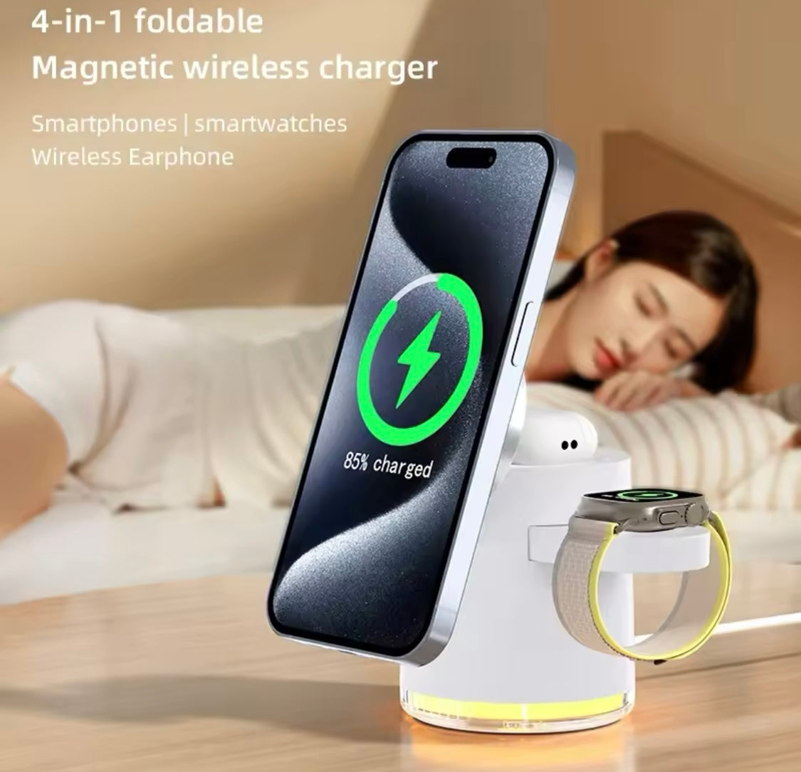 3-in-1 QI2 Wireless Charger mit Nachtlicht