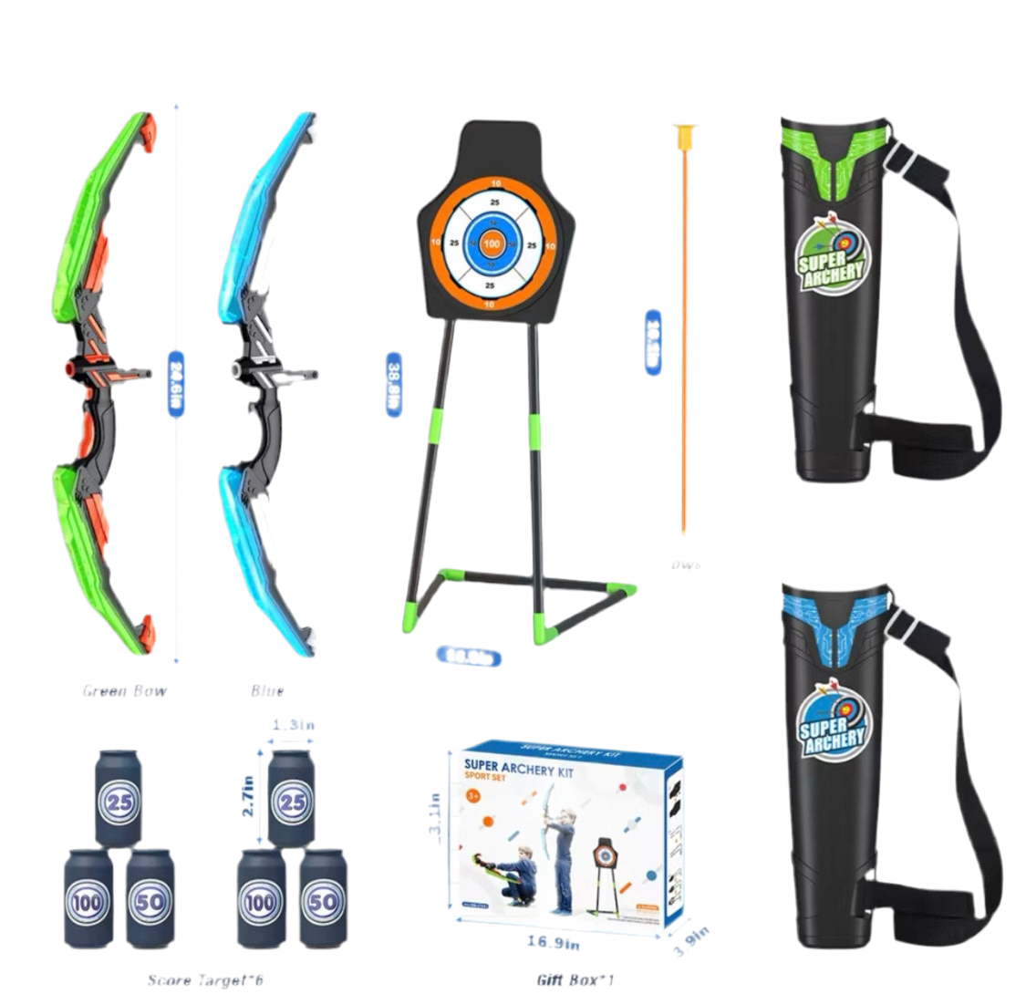 Doppelter Spaß mit dem Super Archery Kit – 2 Bögen im Set! 🎯🔥