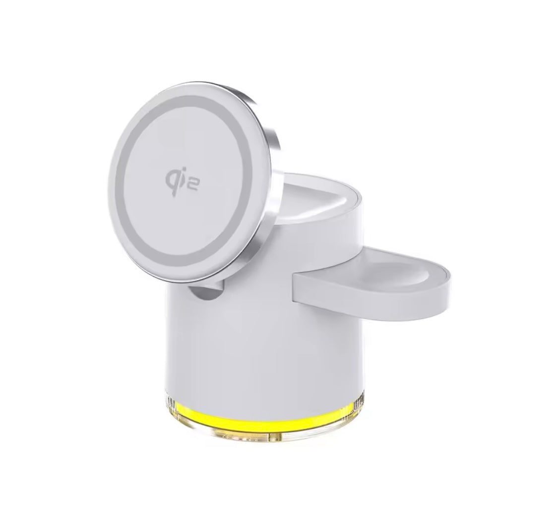 3-in-1 QI2 Wireless Charger mit Nachtlicht
