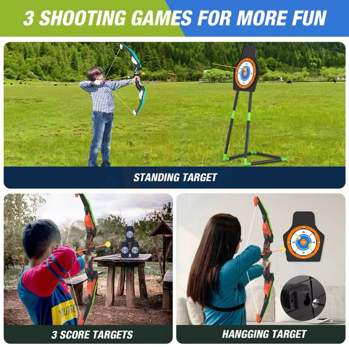 Doppelter Spaß mit dem Super Archery Kit – 2 Bögen im Set! 🎯🔥