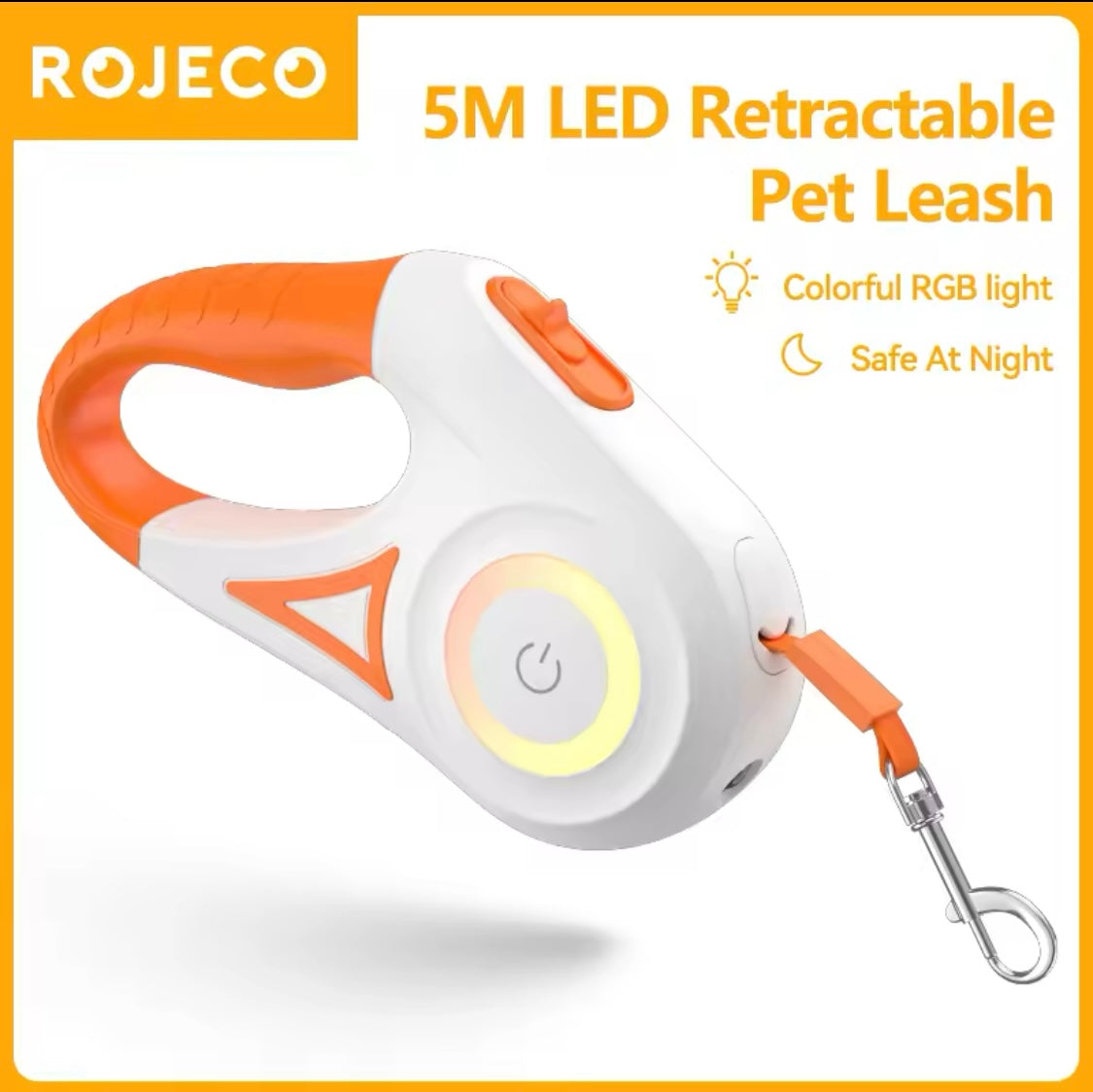 🐶 ROJECO 5M Automatische Hundeleine – Stylisch, sicher & mit LED! 💡✨
