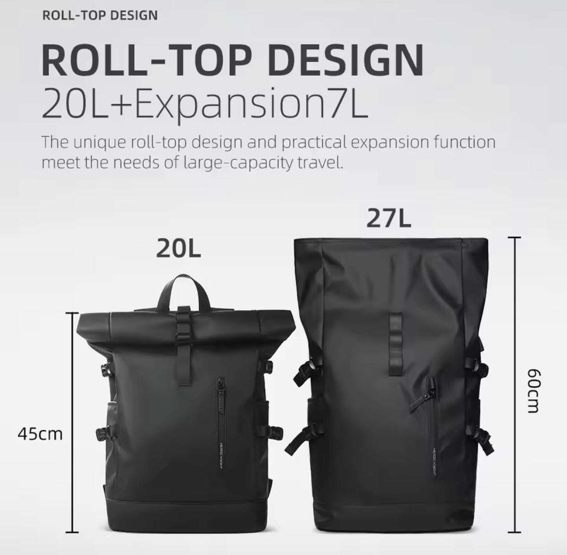 🔥 HK Erweiterbarer Reiserucksack – Perfekt für Abenteuer & Alltag! 🎒🚀