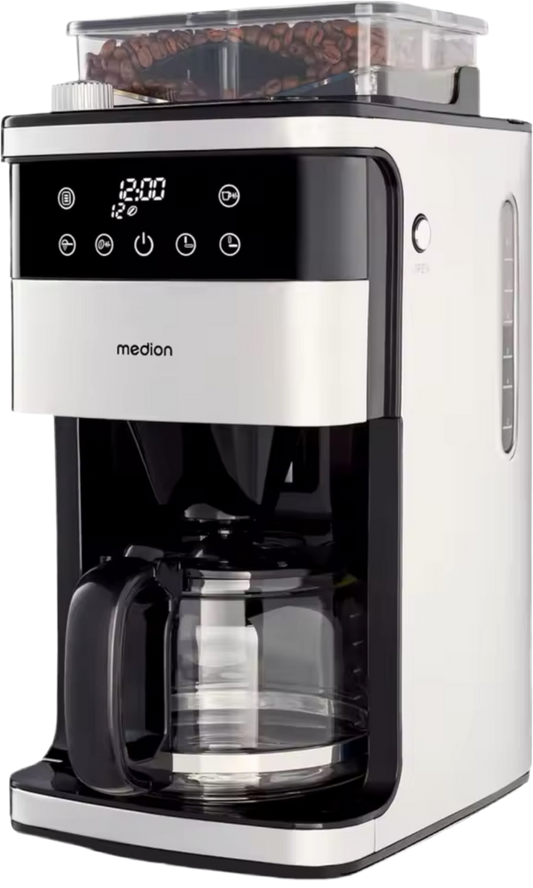 ☕ MEDION Kaffeemaschine mit Mahlwerk & Glaskanne – Frischer Kaffeegenuss auf Knopfdruck! 🔥